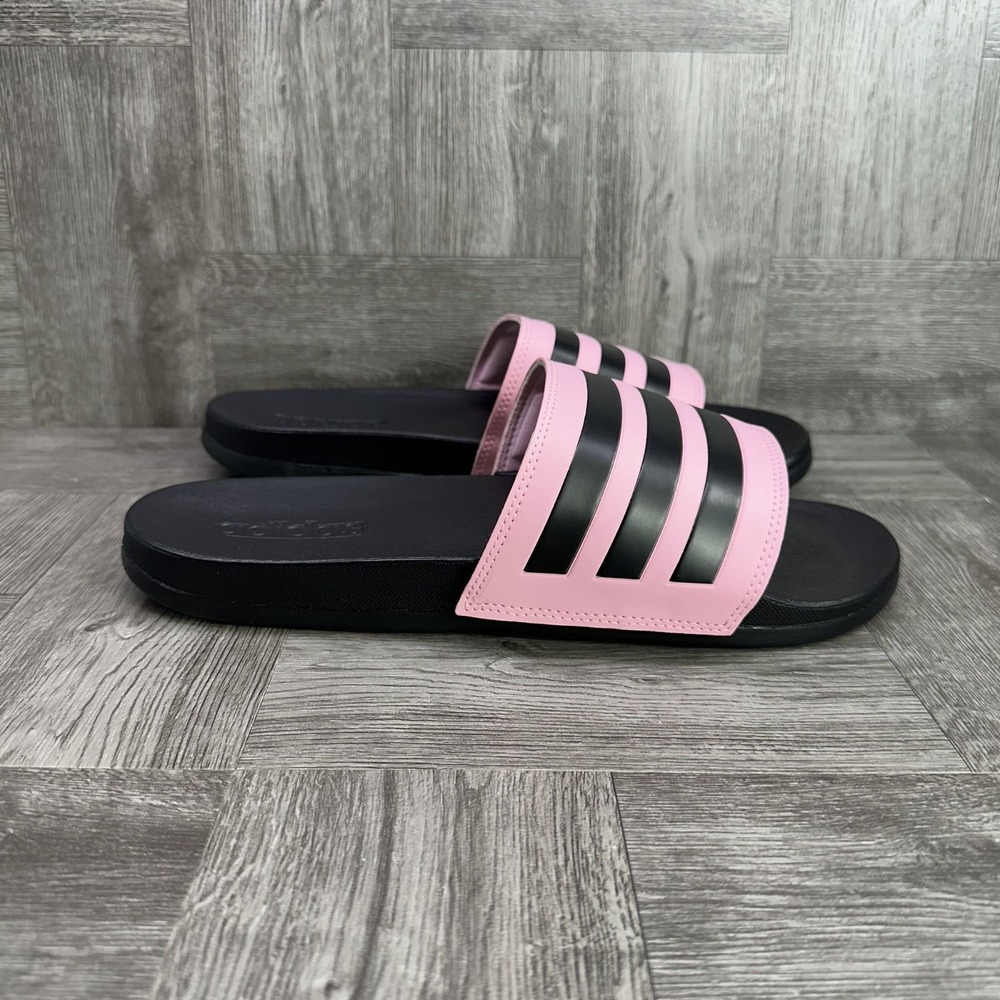 Adidas Comfort Slides Men 10/Women's 11 Black Pink Slides